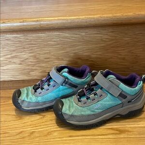 Keen Green and Purple Sneakers with Rugged Design